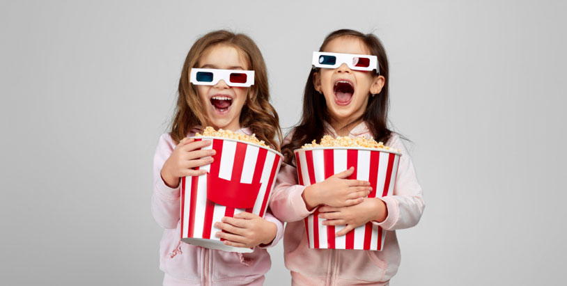 Kids with popcorn