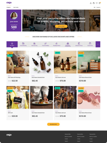 site screen Cliqit